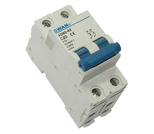 CIRCUIT BREAKER DIN 63A 2P 6KA C-CURVE