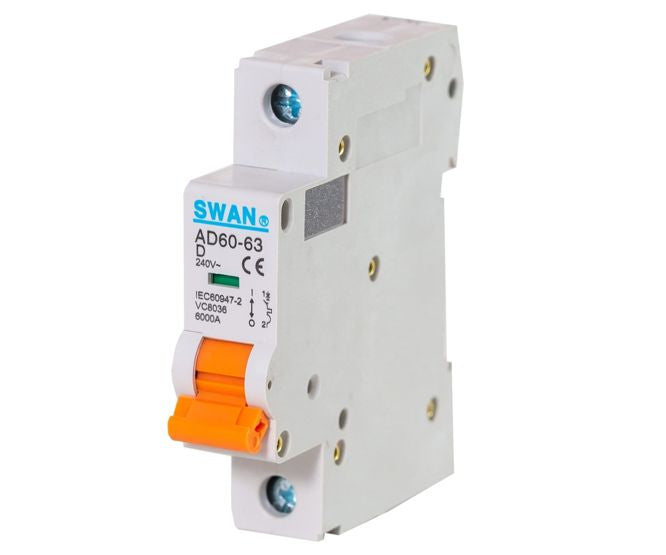 CIRCUIT BREAKER DIN 63A 1P 6KA D-CURVE